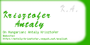 krisztofer antaly business card